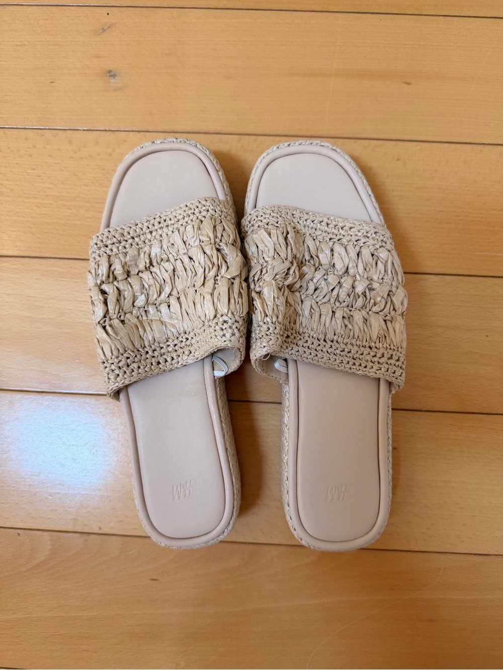 H&M Natural Woven Slide Mules